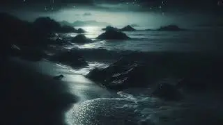 FALL ASLEEP FAST: 5 Hours Nighttime Beach Waves & Gentle Shore Rocks ASMR 🌙