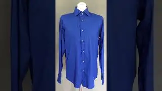 HUGO BOSS Mens Blue ERALDIN Regular Fit SHIRT - Size EU 41 - 16