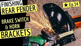Scrambler ★ Rear Fender, Brake Switch Bracket & Horn Ep.34 | How to Build a Motorcycle