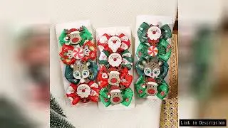 4pcs Christmas  Hair clip for Baby Girl Hairpin Shiny Deer Decorations Party Bows Children's Kids He