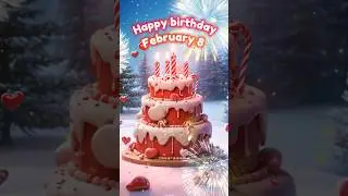 8 February happy birthday greetings wishes | Happy birthday song status #celebrationavenue #shorts