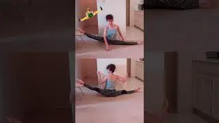 Stretching with a Prop: the Chair! 😁 #flexibilit&eacute; #mobility #stretching #middlesplits #flexiblelegs