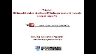 Risposta Sismica Locale: tutorial utilizzo codice freeware STRATA