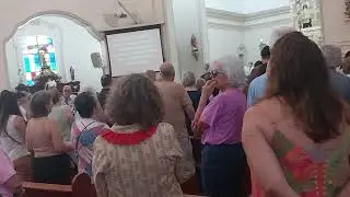 domingo com minha mãe  na  paroquia São João Maria  Vianney Tema : Festa do Batismo do Senho parte2