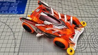 Tamiya Mini 4WD Slash Reaper Clear Orange SP VS Chassis on Treadmill