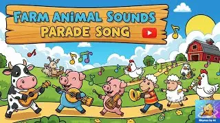 Farm Animal Sounds Parade Song 🐮🐷🐔 | Learn Animals for Kids | Nursery Rhymes & Toddler Songs