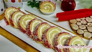 How to make Raspberry Swiss roll #swissroll