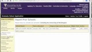 College of Education Online Application Demo   Part   3  Reporting Schools and Uploading Transcripts