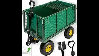 GardenCart 550 kg load-bearing transport trolley, garden trolley, removable tarpaulin, tool trolley