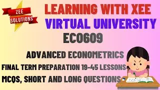 ECO609 Advanced Econometrics Final Term 19 to 45 Lessons Virtual University of Pakistan
