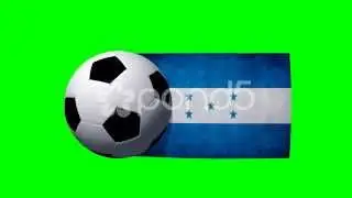 Soccer Ball Rotates With Animated Honduras Flag - Green Screen