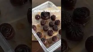 Floral Iced Latte #asmr #coffee
