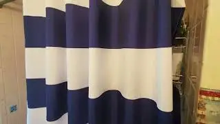 Navy Blue Shower Curtain Stripes, 72