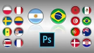 Smart Objects in Photoshop: How to make easy to replace Nation Flag Buttons in Photoshop
