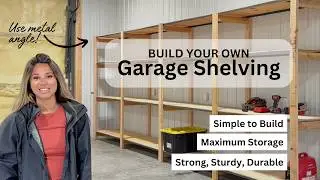 2x4 and Metal Angle Shelving Build! FREE PLANS!