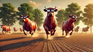 Beautiful Cows Running & Jumping in Sunlight | Open Field, Sunshine & Pure Joy #cowvideos #cowfunny