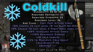 D2R Unique Items - Coldkill (Hatchet)