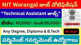 NIT Warangal లో భారీ జాబ్ నోటిఫికేషన్ | Any Degree/Diploma/B.Tech can Apply | Full Details in Telugu