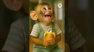 little monkey eating banana 🍌