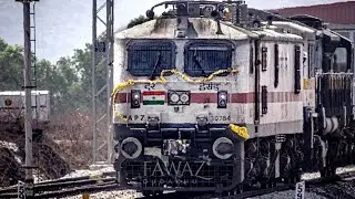 KonkanRailway Electric Trial - Decorated Erode WAP7 and Pune WDP4D | Bijoor⇆Karwar Energized Section