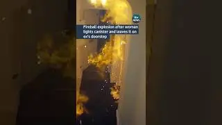 Fireball explosion after woman lights canister and leaves it on ex&rsquo;s doorstep #itvnews #explosion