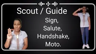 Scout Guide science, solute, handshake, Moto.,