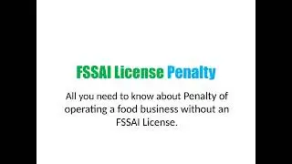 FSSAI License Penalty