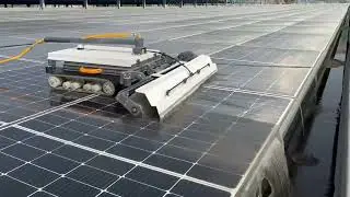 Remote control crawler photovoltaic solar panel cleaning robot clean machine ready for ship.