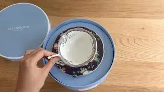 Wedgwood Midnight Crane teacup & saucer