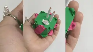 Diy paper birthday cake making tutorial /how to make /miniature food craft 