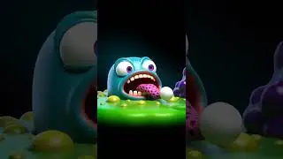 Surreal Creature&rsquo;s Eye-Popping Scream! 😱👁️#Animation #CreatureDesign #Shorts