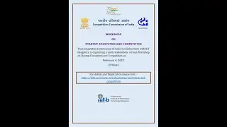 CCI's workshop on Start-up ecosystem and competition, February 4th, 2022 - Inaugural Session