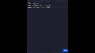 python program to print calendar of any month year - python programming #shorts #trending #ytshorts