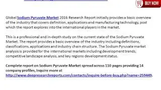 Sodium Pyruvate Industry: Market Size, Application Analysis, Regional Outlook 2016-2021