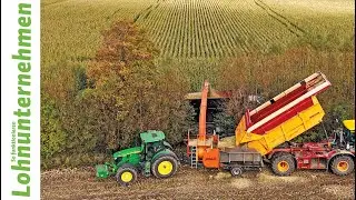 Mais überladen mit Schneefräse - Lohnunternehmer im Einsatz