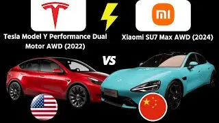 Tesla Model Y Performance Dual Motor AWD 2022 vs Xiaomi SU7 Max AWD (2024) #TESLA #XIAOMI #USA