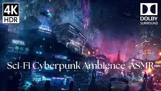 Cyberpunk City Dark Ambience | Sci-Fi Futuristic ASMR for Deep Sleep & Study | 4K 4H