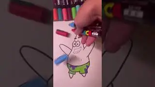 Drawing Patrick with posca markers! Glitch effect! #subscribe #posca
