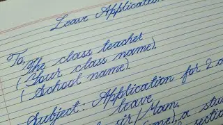 How to write leave application for two days | cursive handwriting | A V writings