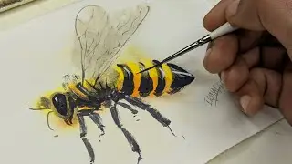 Loose & Fuzzy: How to Paint a Watercolor Honeybee / Wasp✨ Watercolor Wet on Wet Technique