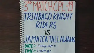 CPL 2019 3RD MATCH TRINBAGO KNIGHT RIDERS VS JAMAICA TALLAWAHS (TKR VS JAM DREAM11|TEAMNEWS|CPL2019)