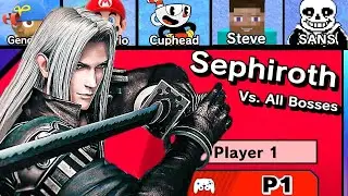 Sephiroth Vs. All Bosses in Super Smash Bros Ultimate + Cutscenes | DLC Update (10.0.0)