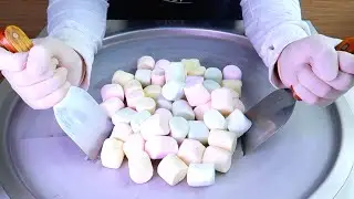 Marshmallow &mdash; Ice Cream Rolls street food | Satisfying Visual ASMR
