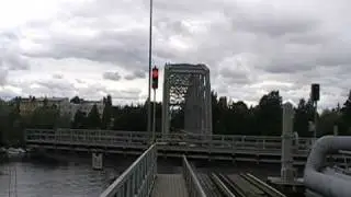 Kyrönsalmi railway swing bridge opens