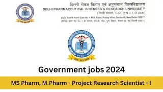 Vacancy/Jobs Project Research Scientist-I at ICMR Delhi Pharmaceutical science & research University
