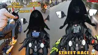 Yamaha R15 v4 vs R15 M street race || & Sunday hyper ride 🥵|| R15 v4 power 💀 