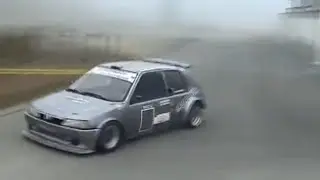 261008 Gimkana Carentino derapate drift show crash Fiat Seicento ( slalom )