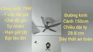 Khách thay thế đèn chùm bằng quạt KDK Z60WS
