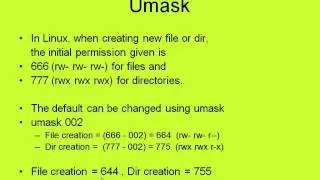 SADS: Setting UMASK