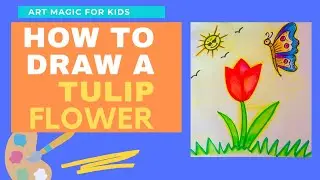 HOW TO DRAW A TULIP FROM LETTER U#drawtutorial